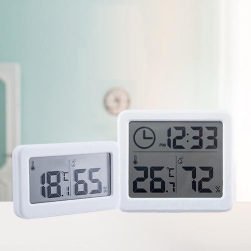 애니클리어 온습도계 일반형 시계형 디지털 시계 LCD 신생아 온도계 습도계 아기 습온도계